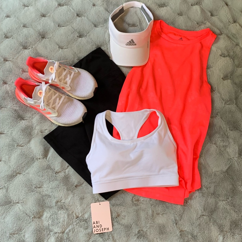 NWT Abi and Joseph Run Swim High Support Racerback Sports Bra, white Size XS